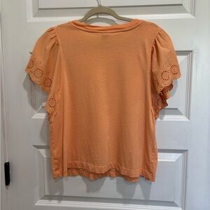 Old Navy Orange Short Sleeve Eyelet Top
